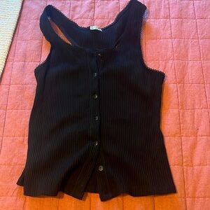 Free People Intimately Button Down Racerback Tank